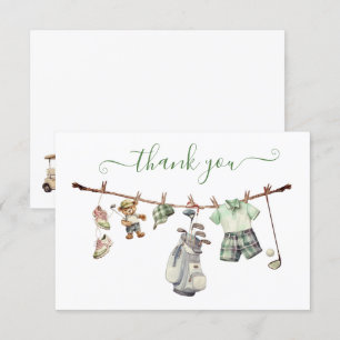 Preppy Golf Clothesline Thank You Note