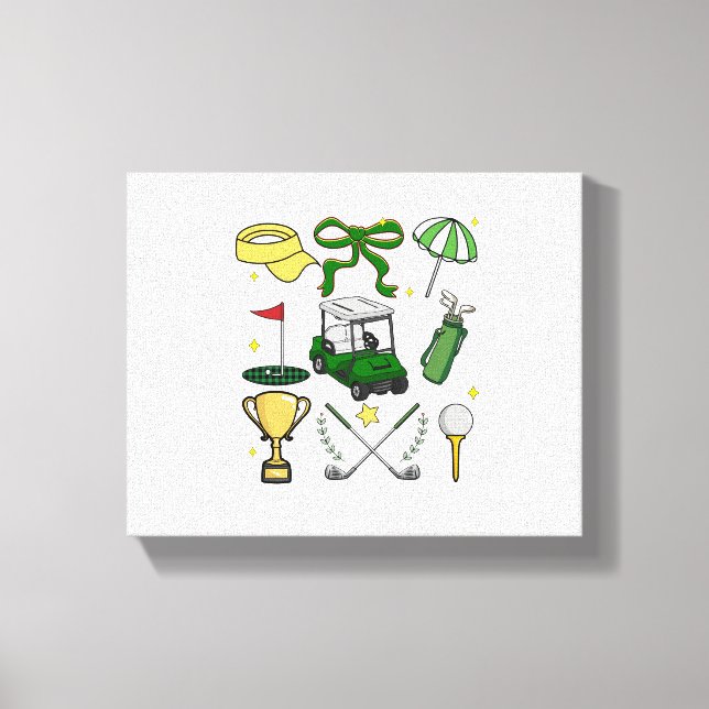 Preppy Golf Coquette Canvas Print (Front)