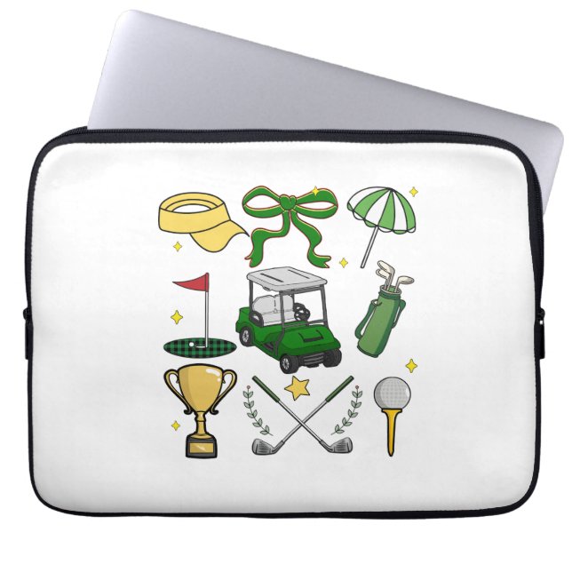 Preppy Golf Coquette Laptop Sleeve (Front)