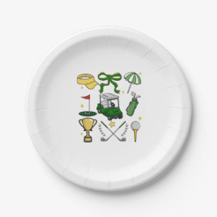 Preppy Golf Coquette Paper Plate