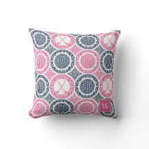 Preppy Golf Damask - Balls & Clubs Navy & Hot Pink