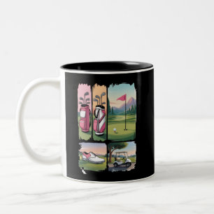Preppy Golf Funny Golfing Lover Season Tournament  Two-Tone Coffee Mug