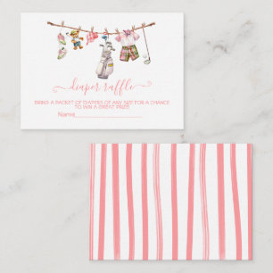 Preppy Golf Girl clothesline Diaper Raffle card