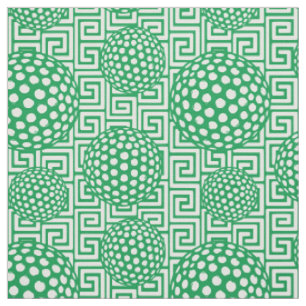 Preppy Golf Greek Key - Green Fabric