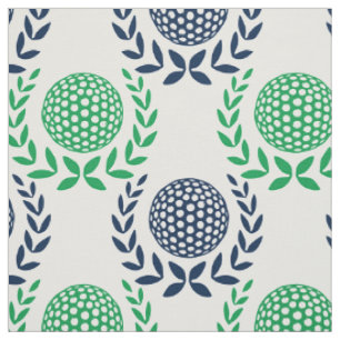 Preppy Golf Laurel Wreath - Green & Navy Fabric