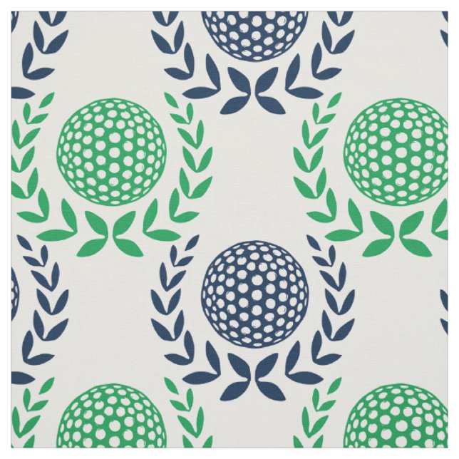 Preppy Golf Laurel Wreath - Green & Navy Fabric (Swatch)