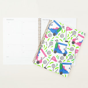 Preppy Golf Pink Blue Green Planner