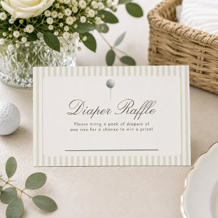 Preppy Golf tee Diaper Raffle Card 3.5x2