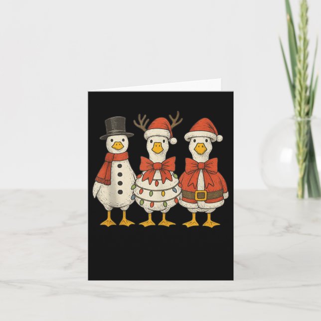 Preppy Goose Christmas Crew 2025 Funny Santa Funny Card (Front)