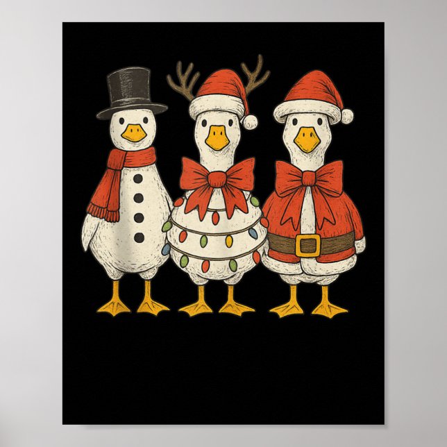 Preppy Goose Christmas Crew 2025 Funny Santa Funny Poster (Front)