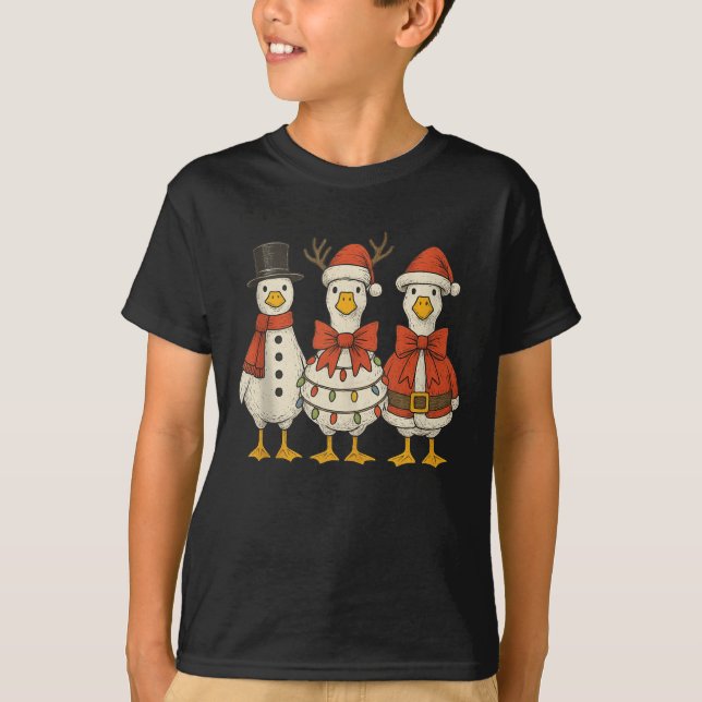Preppy Goose Christmas Crew 2025 Funny Santa Funny T-Shirt (Front)