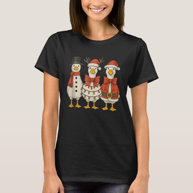 Preppy Goose Christmas Crew 2025 Funny Santa Funny T-Shirt (Front)
