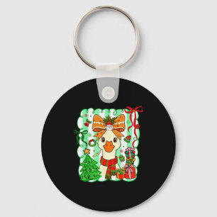 Preppy Gooses Bow Xmas Tree Funny Christmas Girl W Key Ring