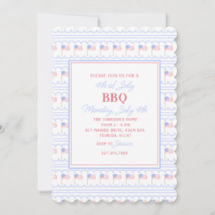 Preppy Grandmillennial 4th of July BBQ Invitation