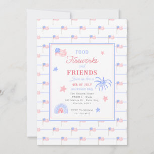 Preppy Grandmillennial 4th of July BBQ Invitation