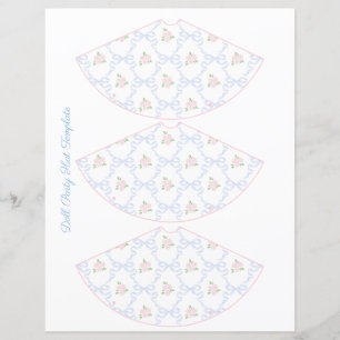 Preppy Grandmillennial Doll Paper Party Hat Sheet