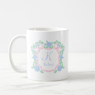 Preppy Grandmillennial Personalised Monogram Crest Coffee Mug