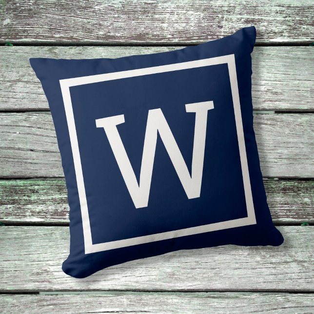 Preppy Graphic Border Monogram Cushion (Creator Uploaded)