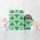 Preppy Green and Pink Wedding Gingham Pickleball