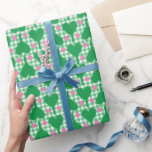 Preppy Green and Pink Wedding Gingham Pickleball Wrapping Paper<br><div class="desc">This cute gift wrap is perfect for wrapping up presents for weddings,  showers and more honouring pickleball players. The wrapping paper features illustrations of green heart-shaped pickleball paddles and pink pickleballs against a green and white gingham background.</div>