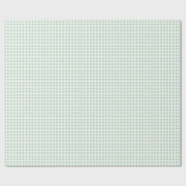 Preppy Green Gingham  Wrapping Paper (Flat)