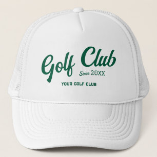 Preppy Green Golf Club Custom Crest White Trucker Hat