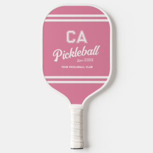 Preppy Green Pickleball Club Custom Crest Party Paddle