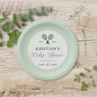 Preppy Green Tennis Theme Chic Baby Shower