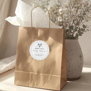 Preppy Grey Tennis Theme Chic Baby Shower Classic Round Sticker