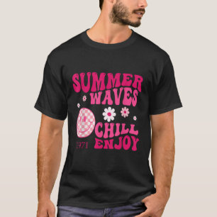 Preppy Groovy Retro 1971 Smile Summer Waves Chill T-Shirt