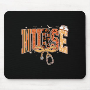 Preppy Halloween Spooky Nurse Coquette Bow Stethos Mouse Mat