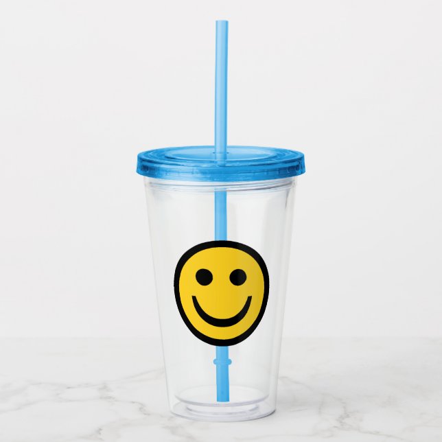 Preppy Happy Face Acrylic Tumbler (Front)