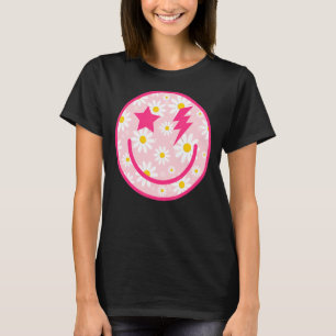 Preppy Happy Face Daisy Flower Smile Face Trendy T-Shirt