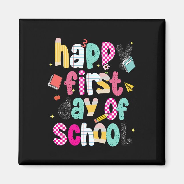 Preppy Happy First Day Of School  Magnet (Front)