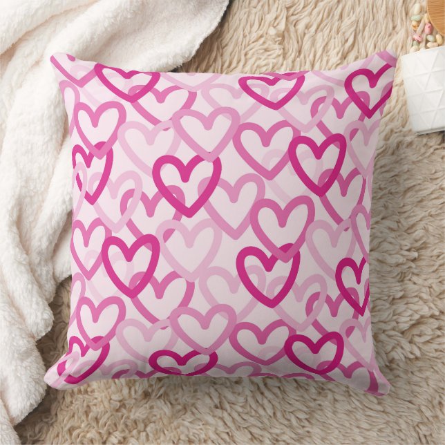 Preppy Hearts Pink Cushion (Blanket)