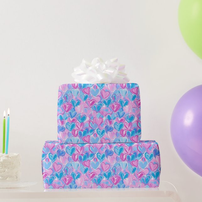 Preppy Hearts Wrapping Paper (Party Gifts)