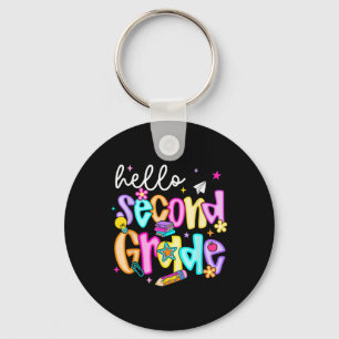 Preppy Hello 2nd Grade Back To School Teachers Stu Key Ring
