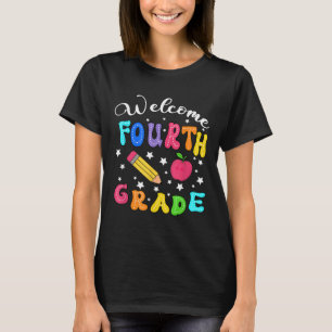 Preppy Hello 4th Grade For First Day Back To Schoo T-Shirt