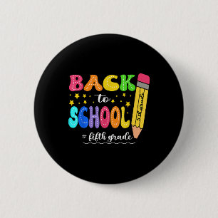 Preppy Hello 5th Grade For First Day Back To Schoo 6 Cm Round Badge