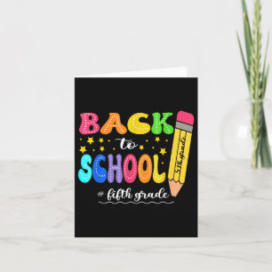 Preppy Hello 5th Grade For First Day Back To Schoo Card