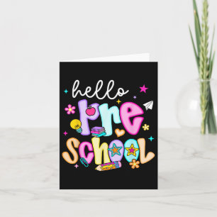 Preppy Hello Preschool Back To School Teachers Stu Card