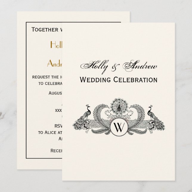 Preppy Heraldic Pineapple Coat of Arms Crest Invitation (Front/Back)