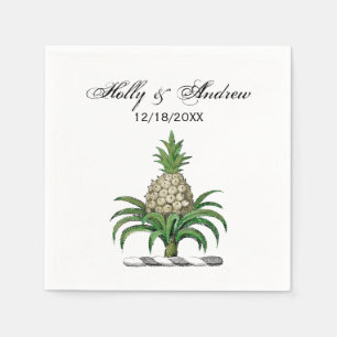 Preppy Heraldic Pineapple Coat of Arms Crest Napkin