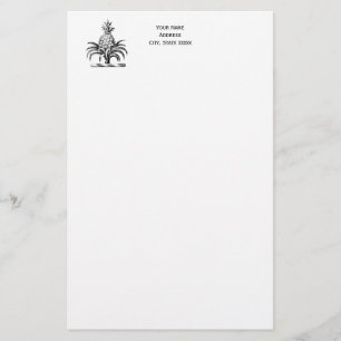 Preppy Heraldic Pineapple Coat of Arms Crest Stationery