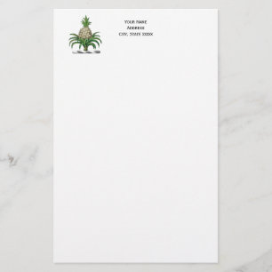 Preppy Heraldic Pineapple Coat of Arms Crest Stationery