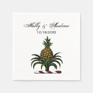 Preppy Heraldic Pineapple Crest Colour RWT Napkin