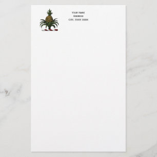 Preppy Heraldic Pineapple Crest Colour RWT Stationery