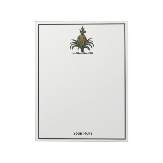 Preppy Heraldic Pineapple Crest Colour WT Notepad (Rotated)