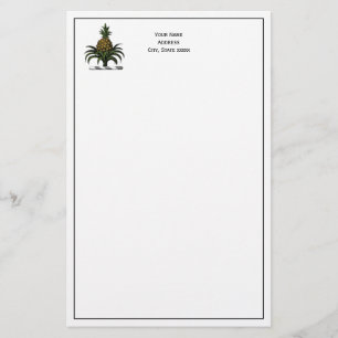 Preppy Heraldic Pineapple Crest Colour WT Stationery