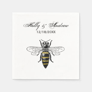 Preppy Heraldic Vintage Bee #2 Coat of Arms C Napkin
